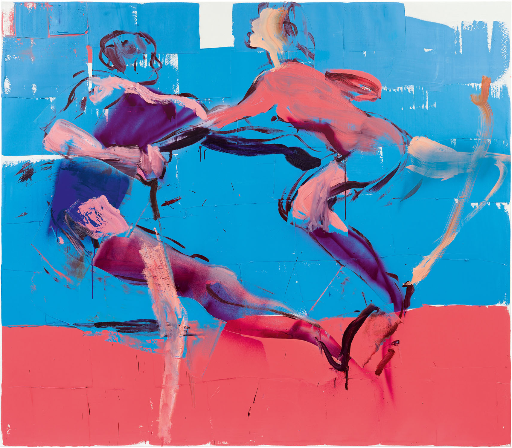 The Play, 230x200 cm, Oil and acryl spray on canvas, 2022